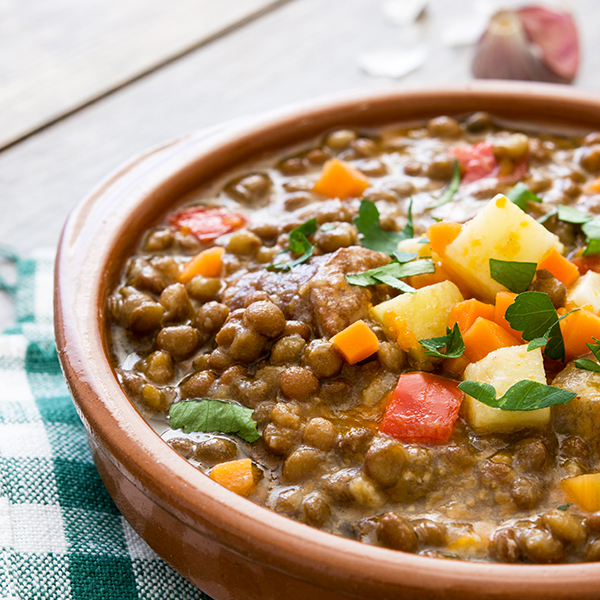 Lentejas en olla de cocción lenta 